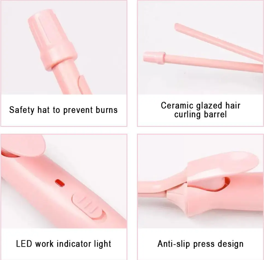 curling iron, Stylish Wool Curling Iron Anti-Scalding Safe Simple Iron Curling Tool Curls Hair Operation Curler Wool 9MM Hairstyling E7D3