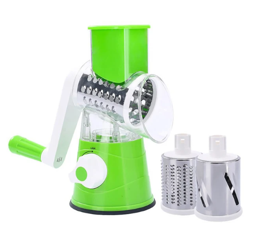 Multifunctional Vegetable Slicer Shredder Cutter Tool 3 Sharp Drums Manual Hand Operated Grater Cheese Peanut Cookie Chopper