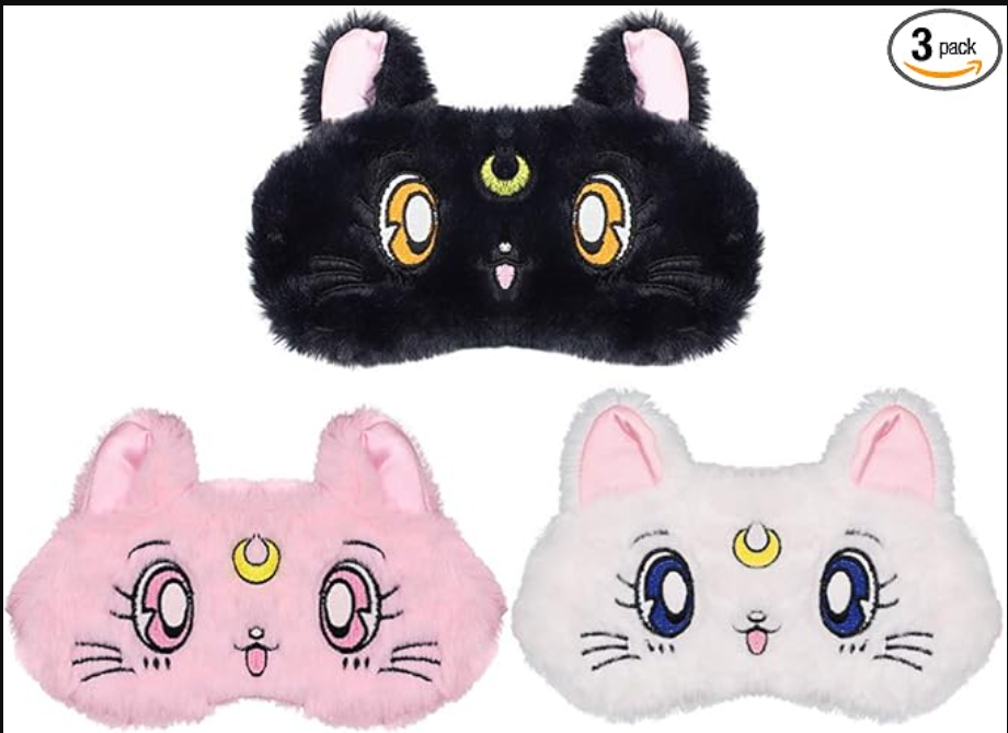 Eye Masks, Cartoon Cat Eye Sleep Mask Plush Sleeping Blindfold Eye shade, Cat Pattern Sleep Marks