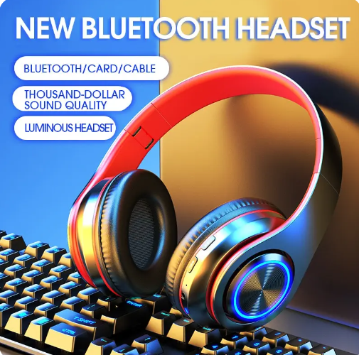 B39 Headphone With Wireless Bluetooth Colorful Light Pluggable Card Game Music Movement