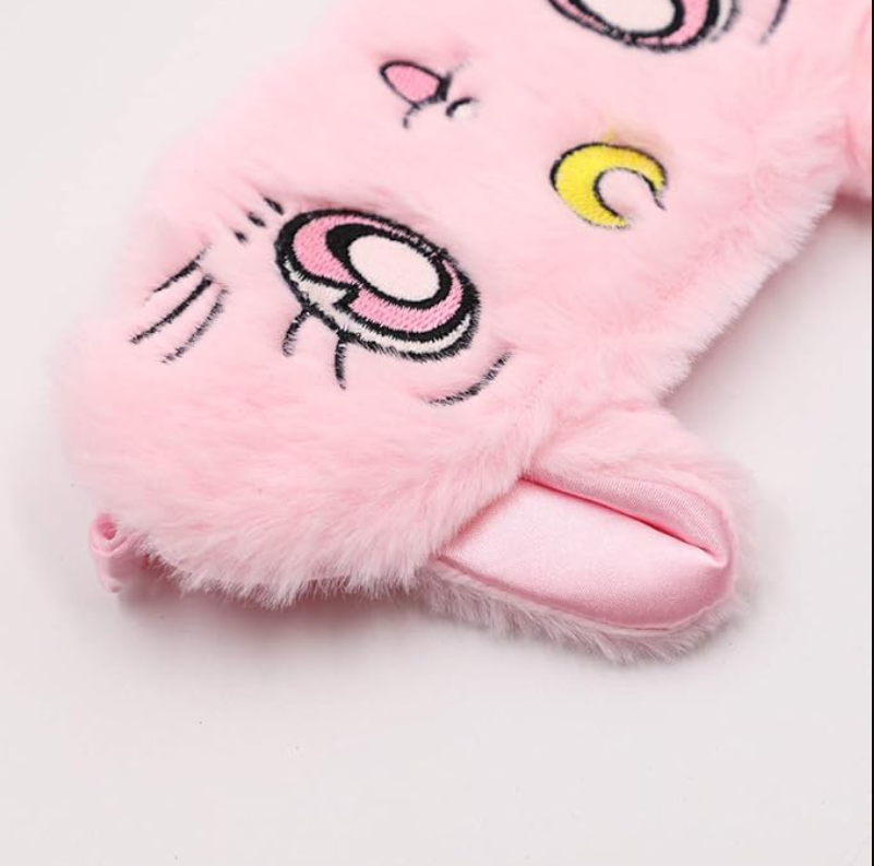 Eye Masks, Cartoon Cat Eye Sleep Mask Plush Sleeping Blindfold Eye shade, Cat Pattern Sleep Marks