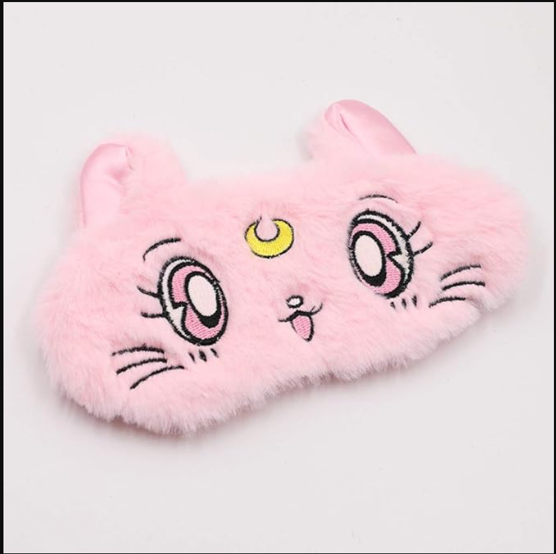 Eye Masks, Cartoon Cat Eye Sleep Mask Plush Sleeping Blindfold Eye shade, Cat Pattern Sleep Marks