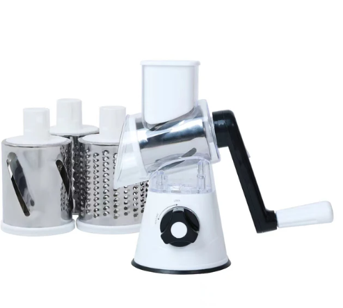 Multifunctional Vegetable Slicer Shredder Cutter Tool 3 Sharp Drums Manual Hand Operated Grater Cheese Peanut Cookie Chopper