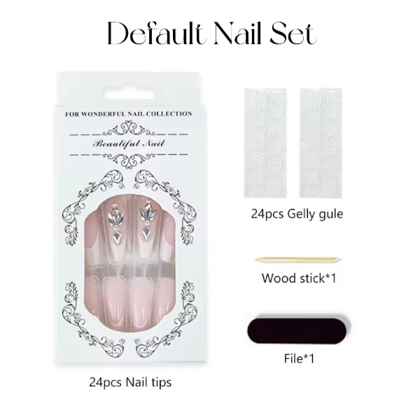 Fake nails set length bridal coffin sauqre short press on nails, Fake nails Press on cute unicorn artificial nails pre-glued for girls