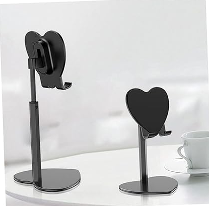 Cell Phone Holder, BESTOYARD Cellphone Tripod Mount Lazy Tablet Cell Phone Holder Tablet Mount for Desk Phone Tablet Bracket Phone Stand Heart Shaped Phone Stand Phone Neck Stand Love Telephone