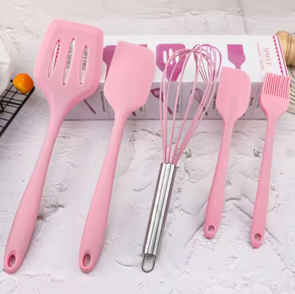 HOT selling Home and Kitchen Accessories 5Pcs Heat Resistant Food Silicone Kitchen Utensils Cooking Spatula Set