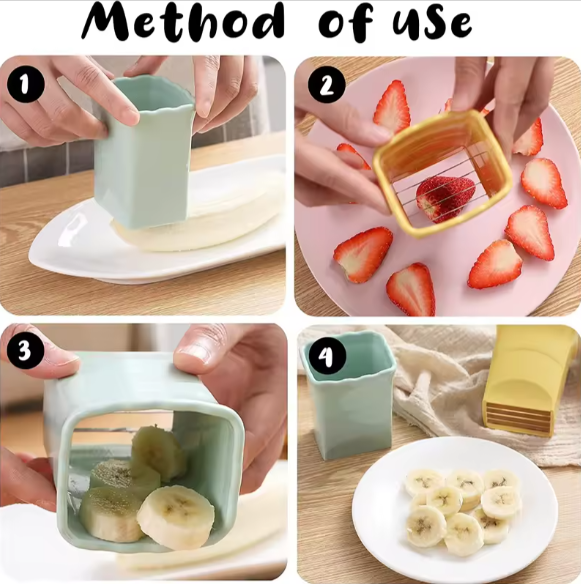 Creative Kitchen Gadget Quickly Making Fruit Vegetable Salad Banana Strawberry Cutter Egg Slicer Cup Slicer