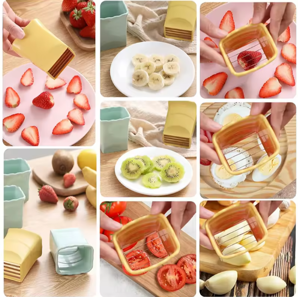 Creative Kitchen Gadget Quickly Making Fruit Vegetable Salad Banana Strawberry Cutter Egg Slicer Cup Slicer