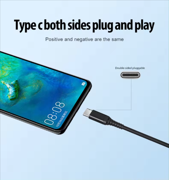 Phone Charger Cable USB 2.0 To Type C Cable Fast Charging Data USB C Connector 3A Current Android Cable