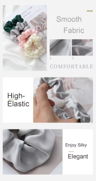 Hair Bands, Elastics Scrunchies Ponytail Holders Soft Hair Bands Silk Satin Elastic Scrunchies