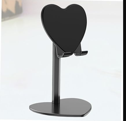 Cell Phone Holder, BESTOYARD Cellphone Tripod Mount Lazy Tablet Cell Phone Holder Tablet Mount for Desk Phone Tablet Bracket Phone Stand Heart Shaped Phone Stand Phone Neck Stand Love Telephone