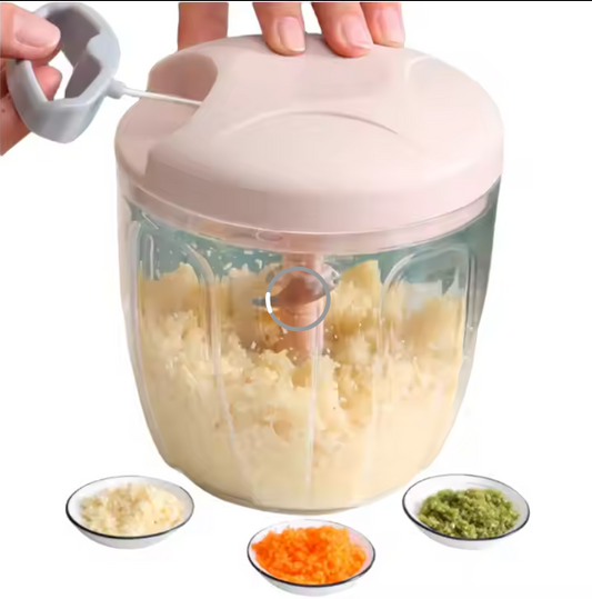 Meat Mincer Garlic Chopper, 500/900ML Manual Meat Mincer Garlic Chopper Rotate Garlic Press Crusher Vegetable Onion Cutter Kitchen Cooking Accessories