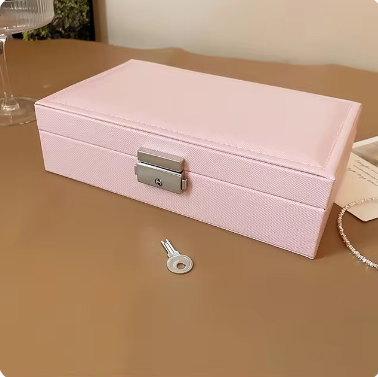 Simple Lockable Jewelry packaging for women High-end Earrings Dustproof Storage Boxes Large Capacity Travel Portable Display Box