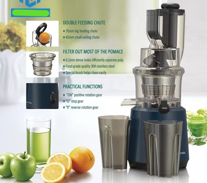 Juice Maker Professional  Home Kitchen 220v DC Motor Reverse Function  Hot 3 in 1 Stainless Steel Electric Juicer