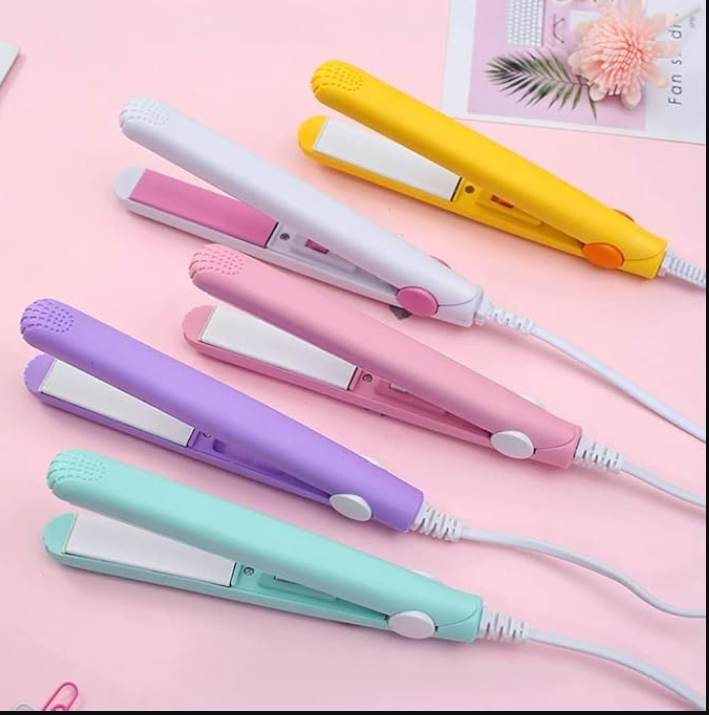 Purple Mini Hair Curler, Werdeny Ceramic Mini Hair Curler for Short Hair Fine Hair, 2 in 1 Mini Ceramic Curler and Hair Straightener, Mini Curling Iron 1/2 Inch Barrel Short Hair